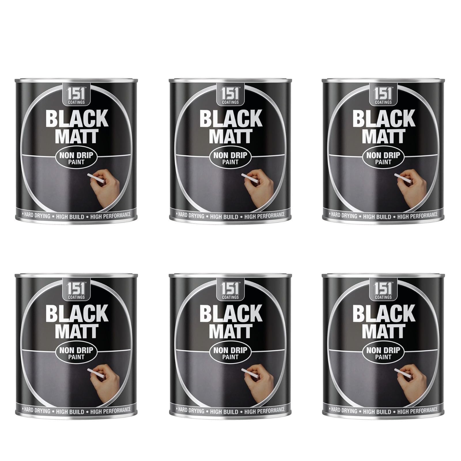 HOCHSTE 151 Coatings Matte Paint, Non Drip Interior & Exterior Paint, High Build Finish, Smooth Application for Wood Metal Doors, Furniture, Durable Matte Coating, 300ml (Black, Matte, Pack of 2)
