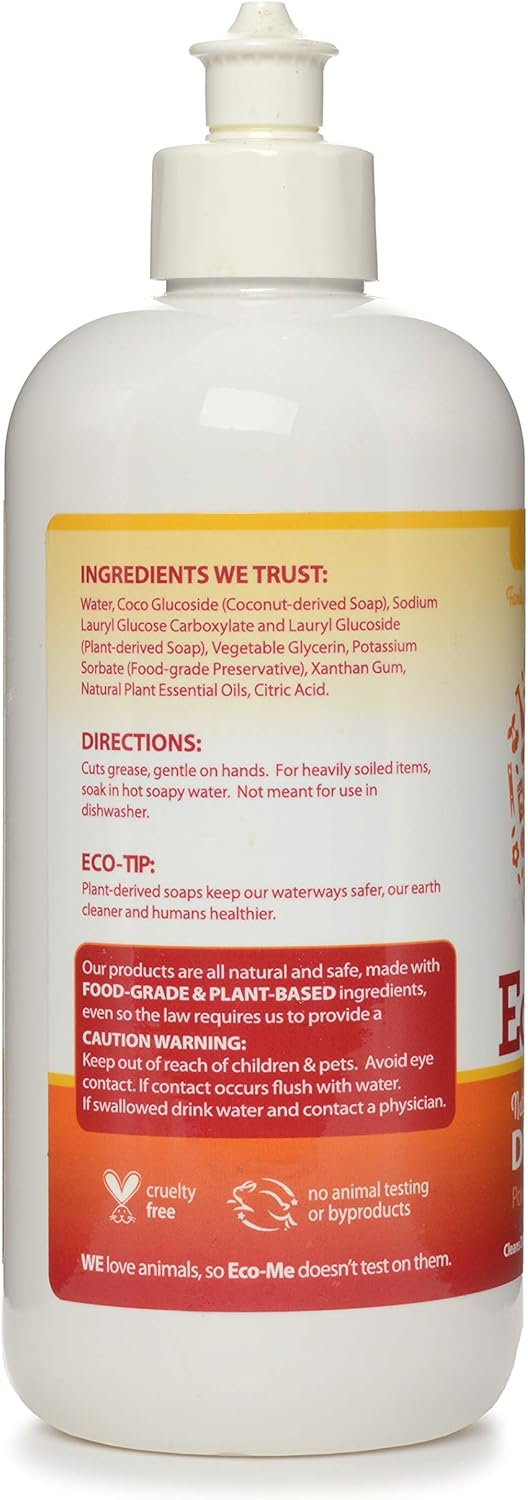 EcoMe Dish Soap Liquid, Lemon Fresh, 16 Fl Oz (Pack of 6)