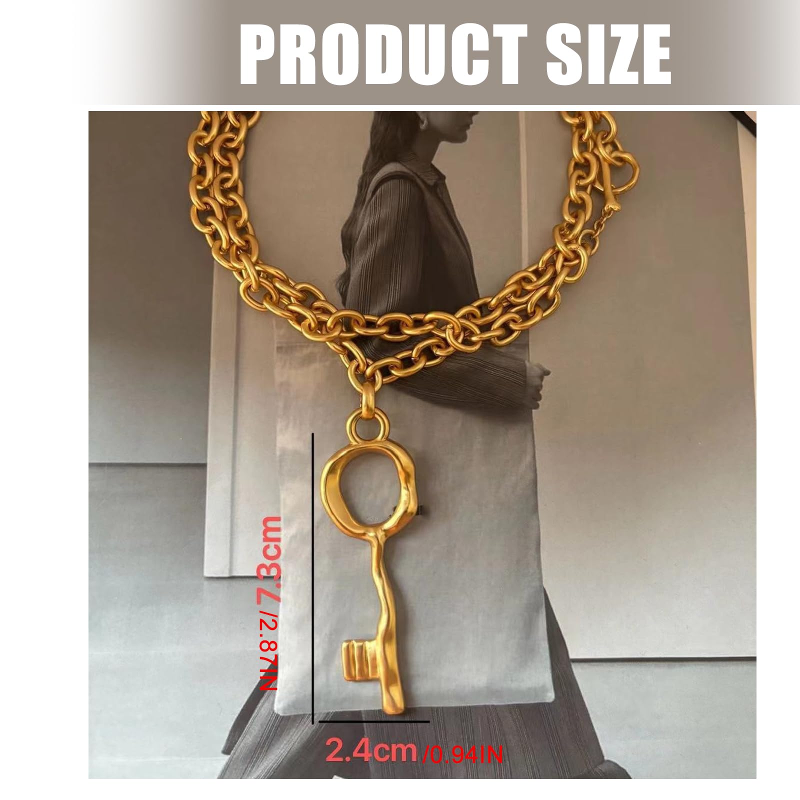 Genérico De pareja francesa símbolo clave amor joyería de cuello unisex regalo para aniversario y celebración de Valentín joyería de amor francés