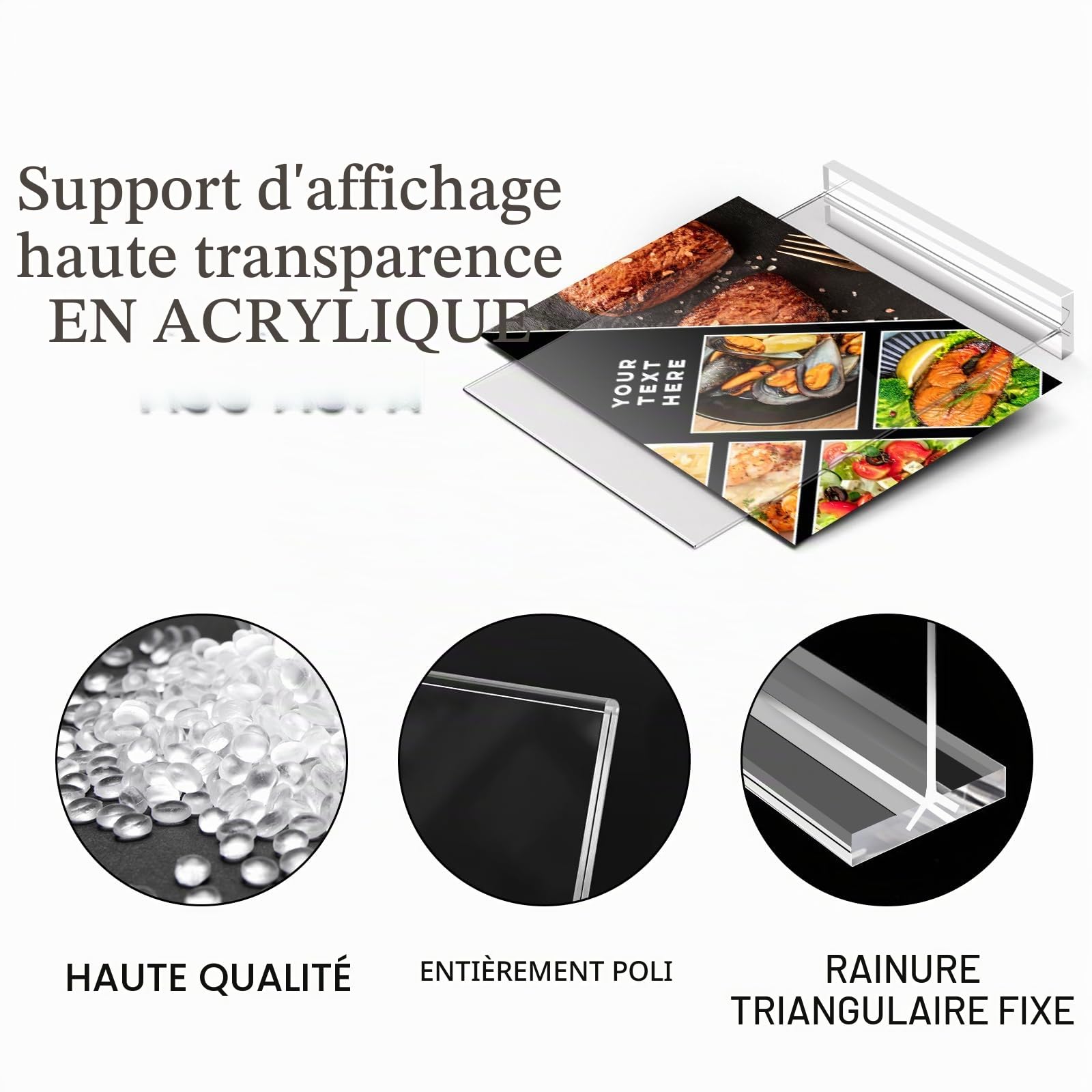 Flow fire Lot de 6 Forme T A4 Présentoirs de Table, Acrylique Porte Affiche a4 pour le menu , le café, le restauran