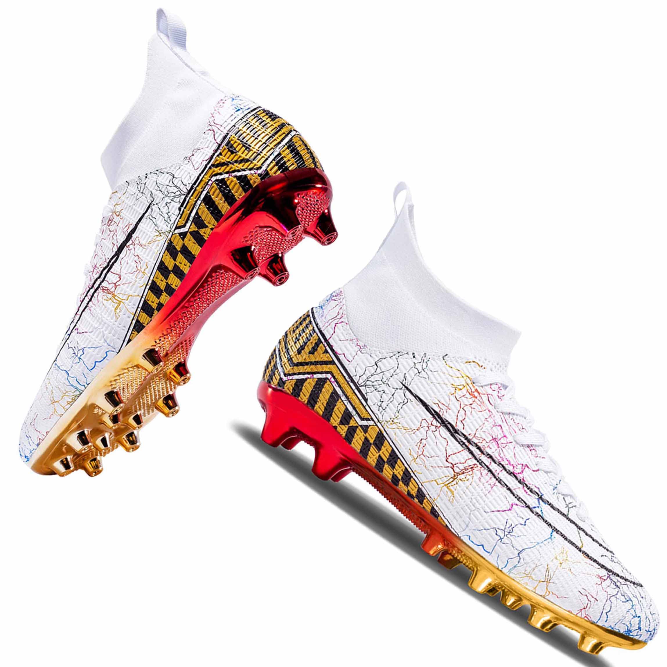 HESBITEULMens Athletic Outdoor Indoor Comfortable Soccer Shoes Boys Football Student Cleats Sneaker Shoes High Gripping Power