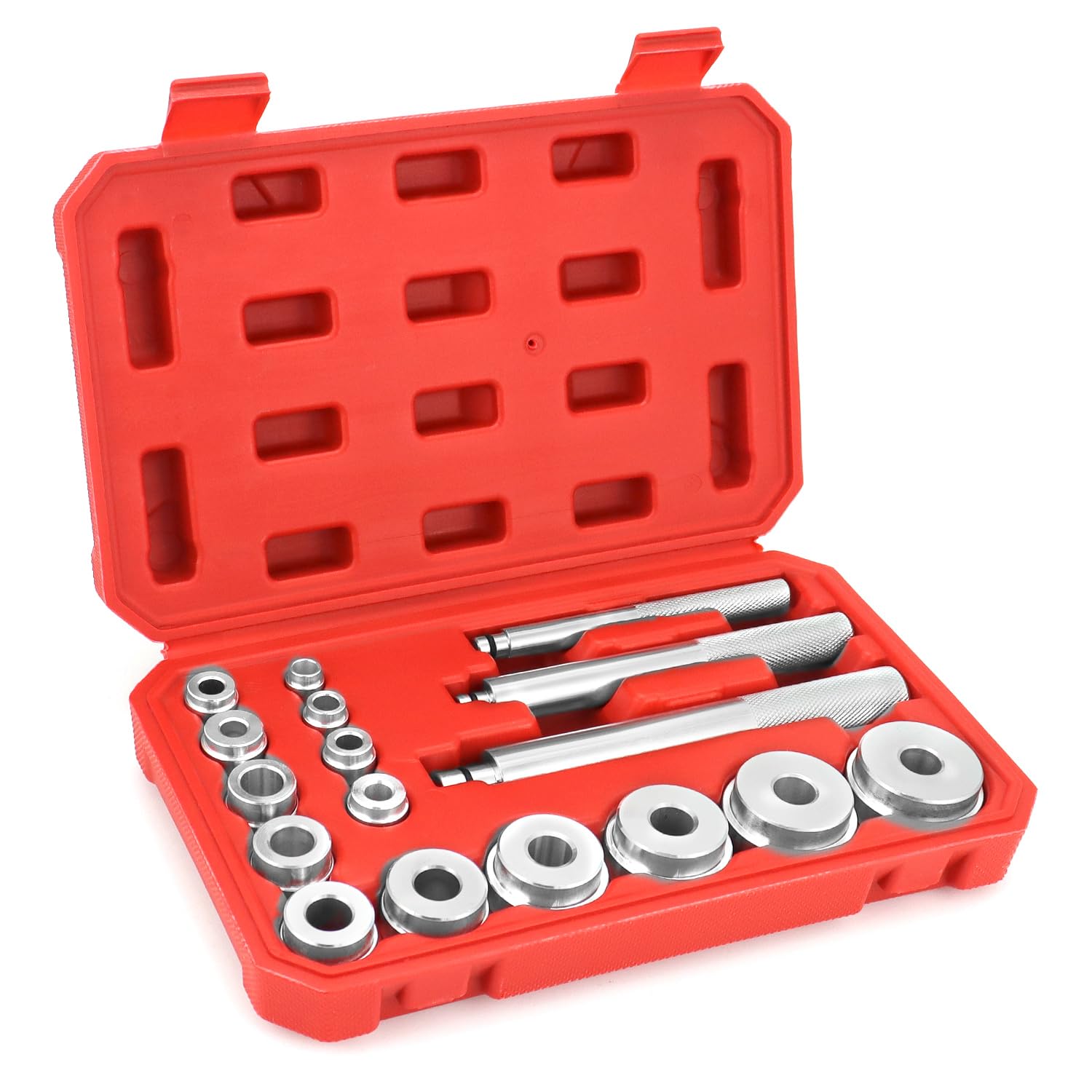 QWORK®17 Pezzi Estrattore Cuscinetti, Estrattori per Cuscinetti per Cuscinetti Ruota, Strumenti per Riparazione Gruppo Estrattore per Cuscinetti Ruota