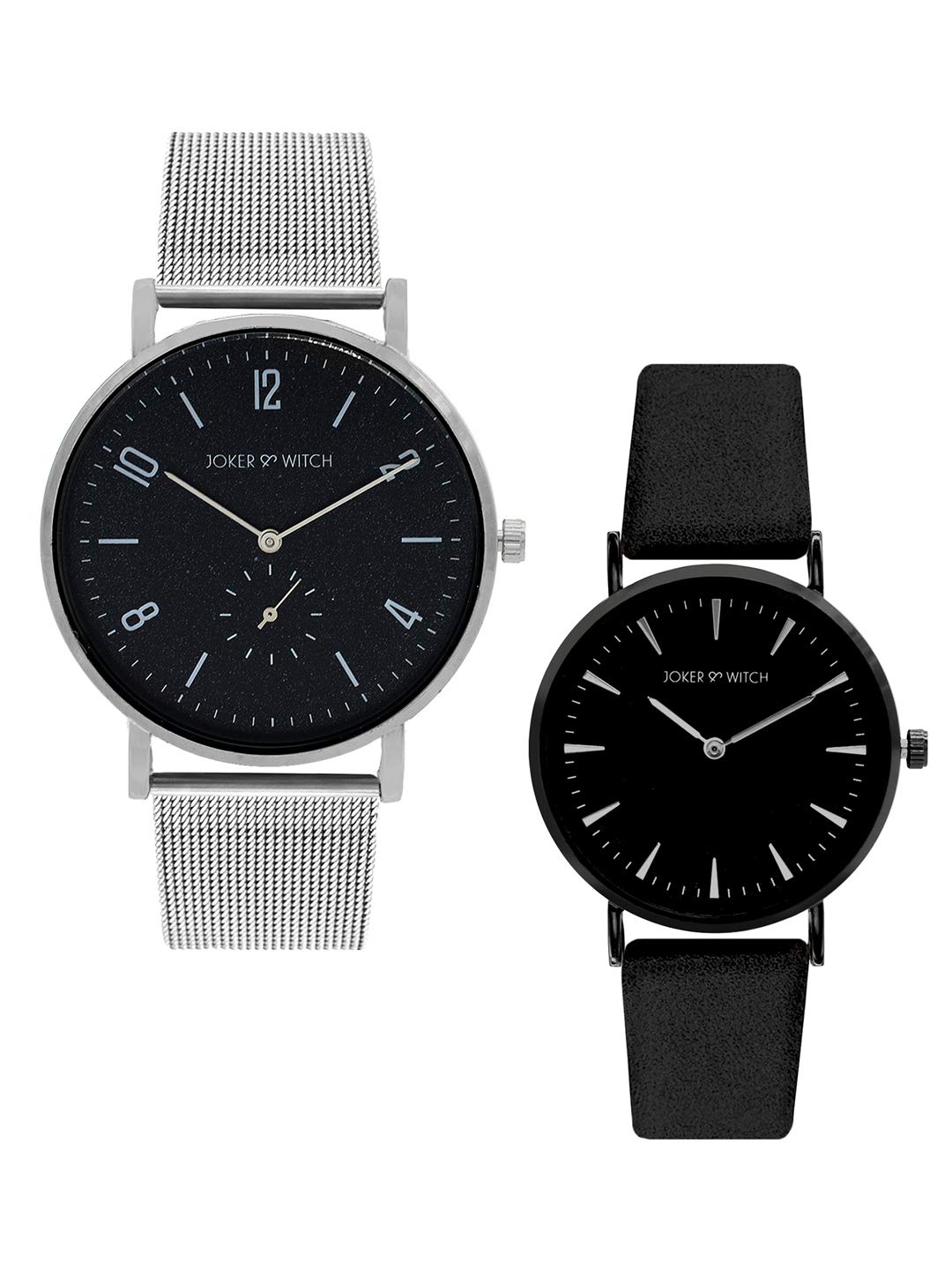 Joker & Witch Leather Ali & Syd Couple Analog Watch Gift Set For Men And Women, Black Dial, Black Band (B08WWN18GR) Amazon Price History, Amazon Price Tracker