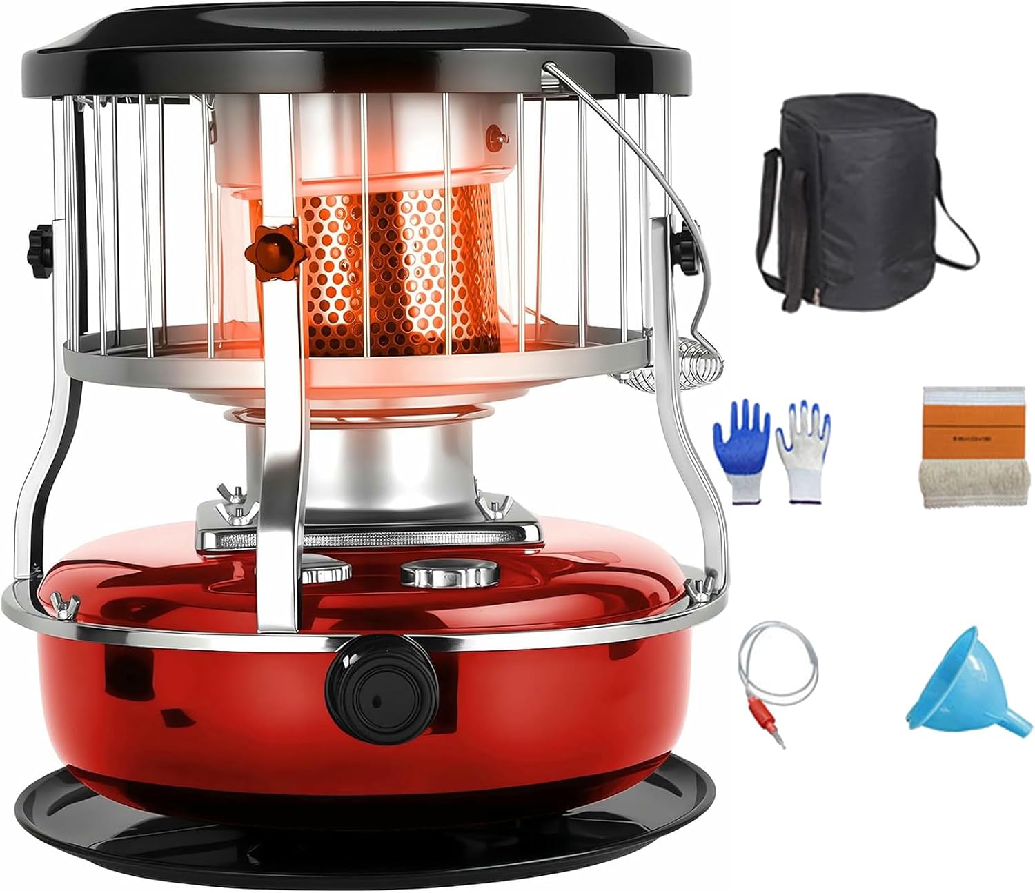 Kerosene Heaters, Lightweight Stainless Steel Oil Heaterwith 9000 BTU Heat Output, 4.5 L Fuel Capacity, Suitable for outdoor camping