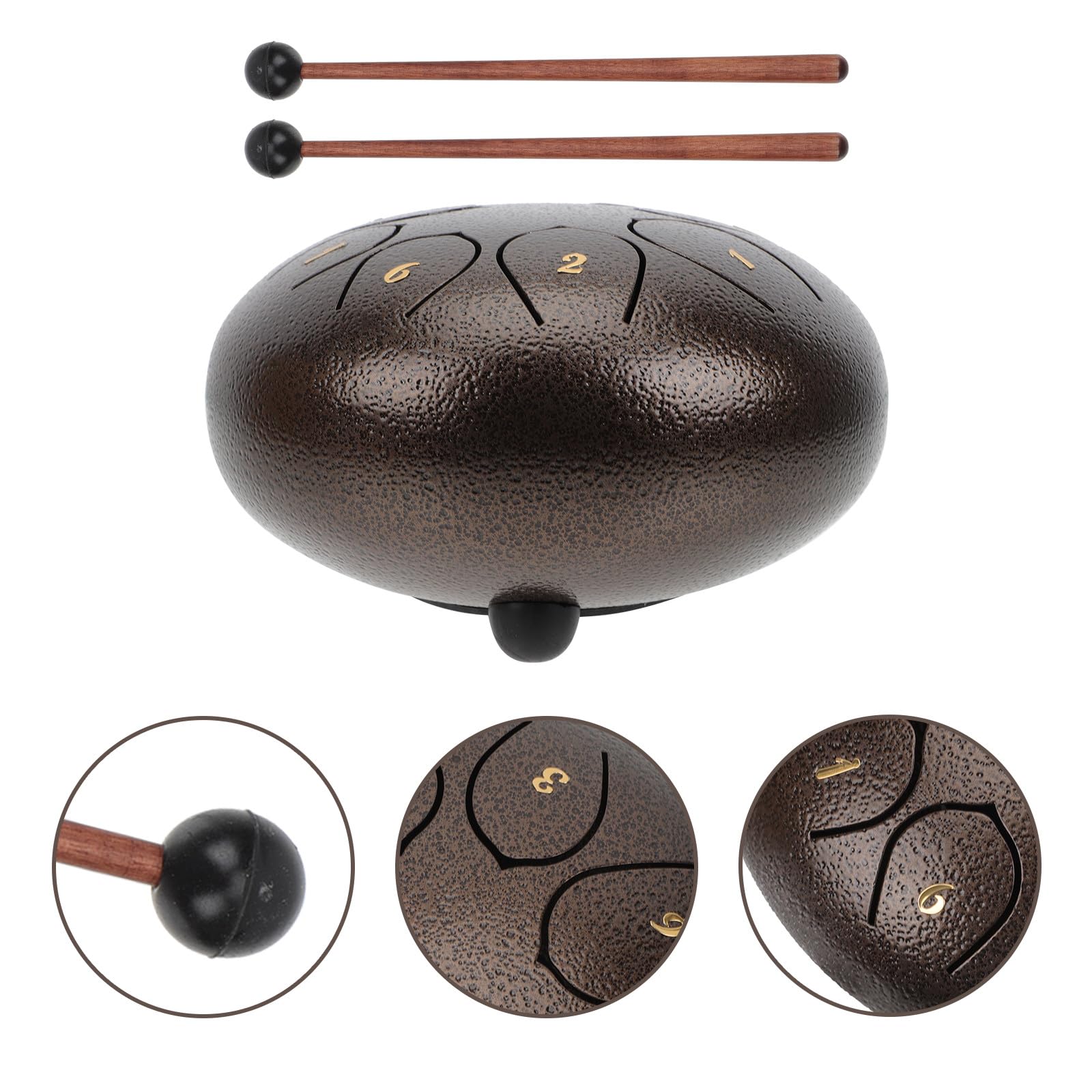 Instrumento de Lengüeta de Acero 6 Pulgadas 8 Tonos Instrumento Musical Etéreo Portátil Color Sándalo Creativo para Aprendizaje y Meditación