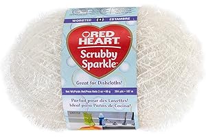 RED HEART Scrubby Sparkle Yarn for Making Scrubbies or Stuffed Animals