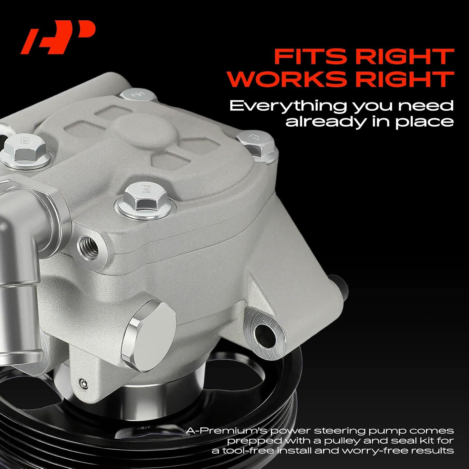 A-Premium Power Steering Pump, with Pulley, Compatible with Ford Transit-150/Transit-250/Transit-350/Transit-350 HD 2015-2019 V6 3.5L, 2015-2026 V6 3.7L