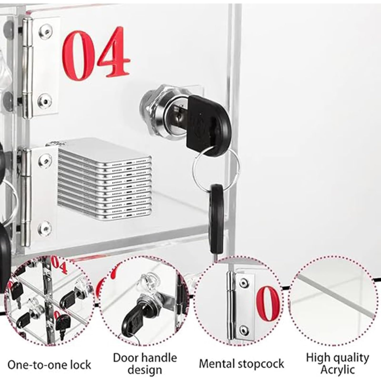 Caja De Almacenamiento Murale con Cerradura para Teléfonos la Acrílica para Móviles con Orificio De Carga Y Les Armario De Oficina De 16 Puertas para Reuni