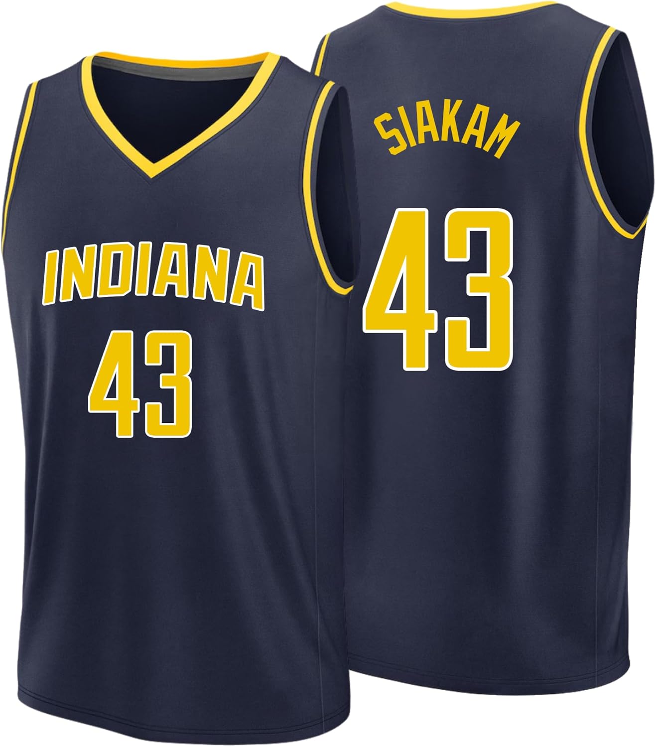 Indiana Custom Mens/Women/Youth Basketball Stitched T-Shirt for Sports Fan White/Navy No Brand/Logos