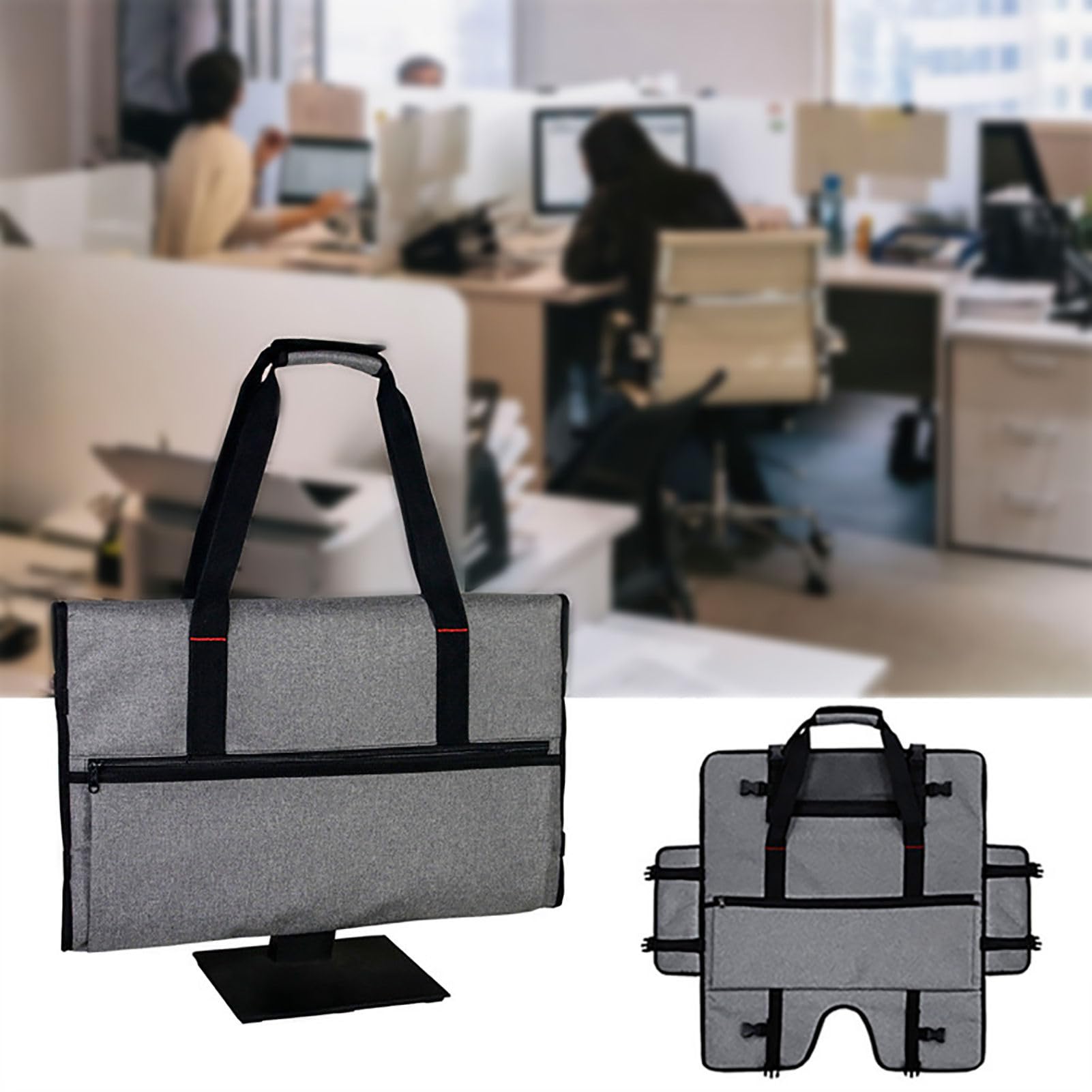 Housse de transport pour moniteur – Voyage de protection, étui de transport pour écrans de 20 à 24 pouces, housse de moniteur anti-poussière, avec boucles de poignée réglables | Pochette antichoc sécu
