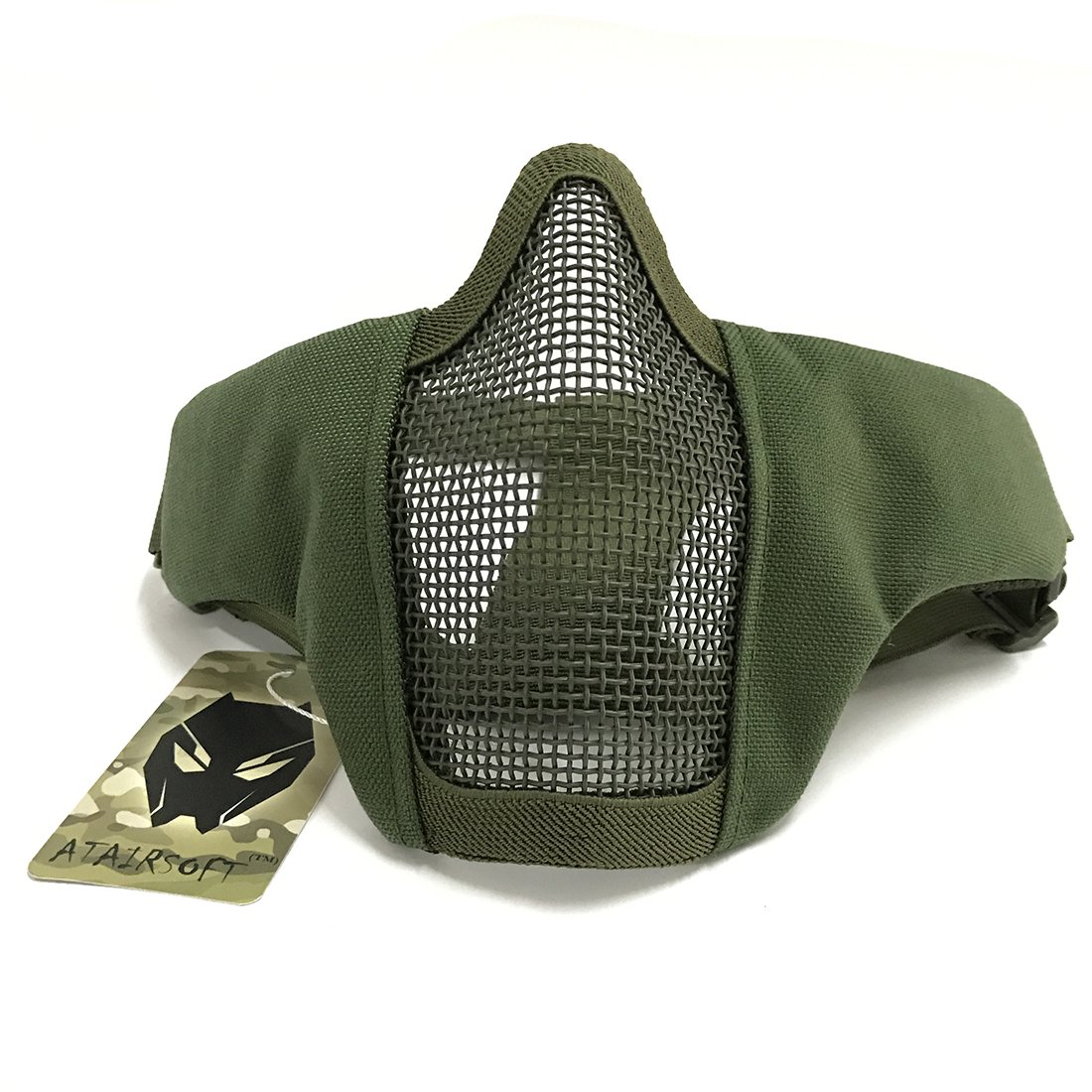 Tactical Airsoft guardia di Strike Steel Half Face Mask con 2-belts per CS caccia Paintboll WORLDSHOPPING4U