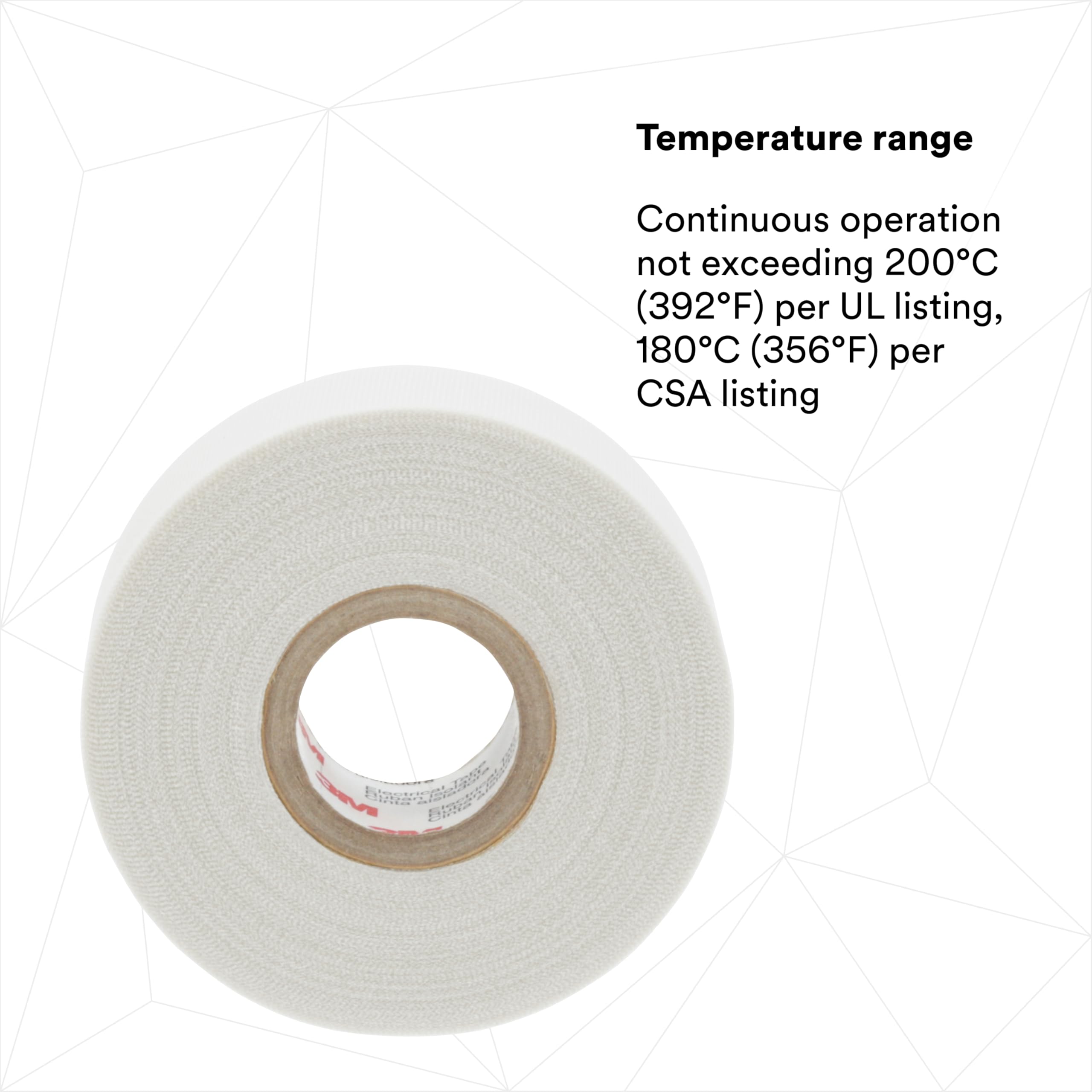 3M Cinta eléctrica de tela de vidrio 69 con alta temperatura, termoendurecible, adhesivo de silicona sensible a la presión, 3/4" x 36 yardas (100 m), 1 rollo
