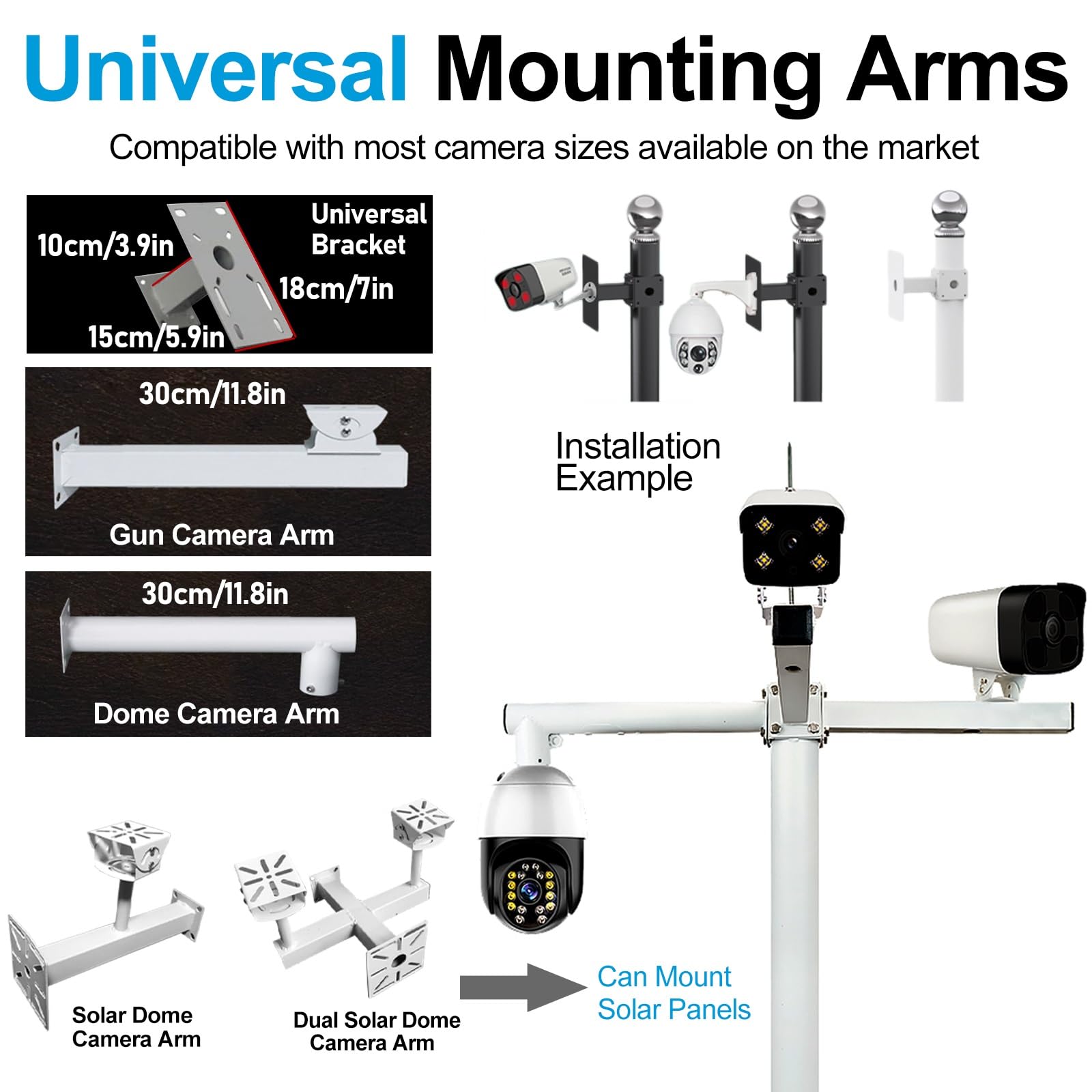 ERRULAN Staffa per Telecamera Esterna Pali Universali per Telecamere di Sicurezza per Palo di Montaggio per Sorveglianza Esterna, Colonna Portante per CCTV(Double,Height 4.5m/14.8 ft)