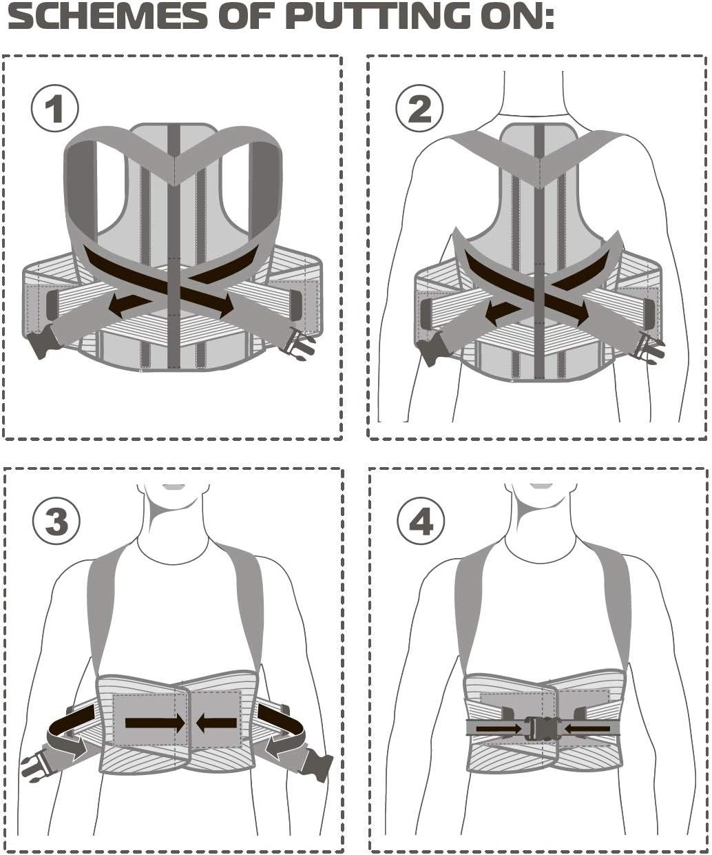JNTAR Back Brace Posture Corrector for Women & Men, Corset Provides Lumbar & Shoulders Support, Corrects Slouching & Bad Posture, Solution for Kyphosis & Scoliosis, Rigid Fixation (M/I (30-35"))