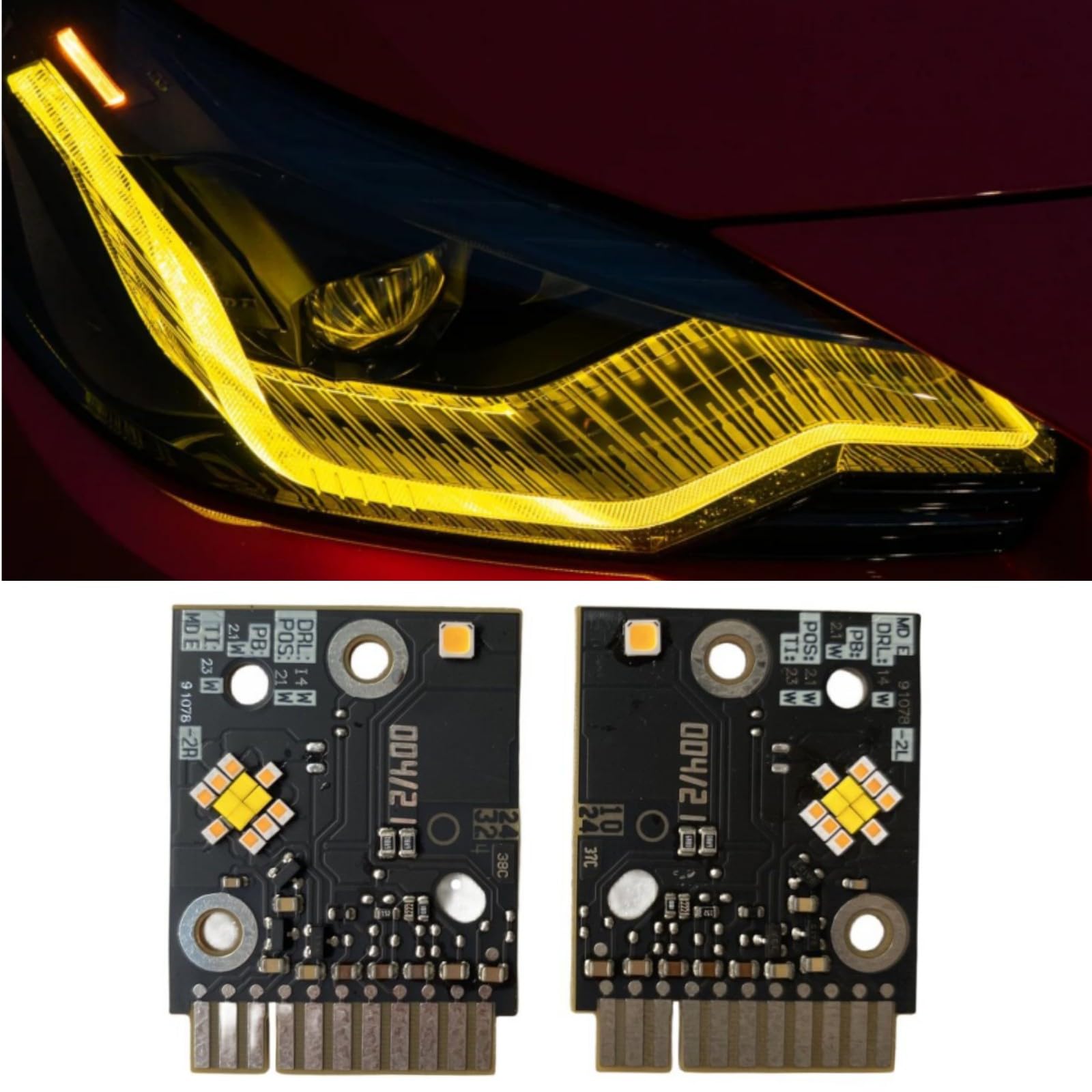 Amazon.com: Generic 2Pcs Lemon Yellow DRL Angel Eyes LED