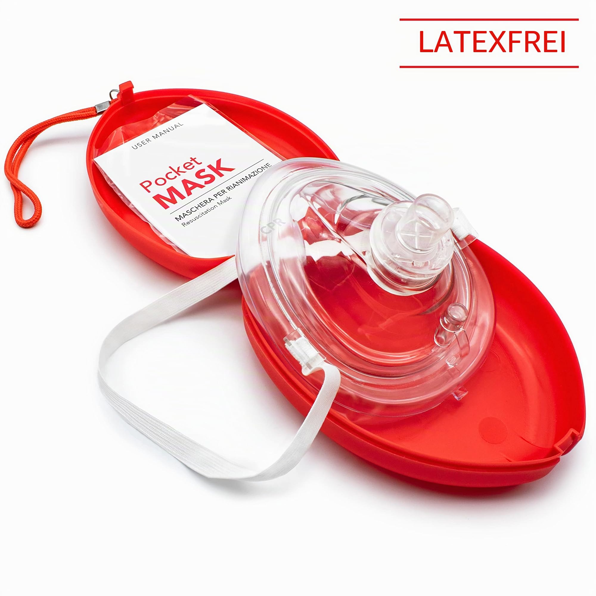 AIESI® CPR Pocket Maske für Erste Hilfe, Mund-zu-Mund-Beatmung mit Einwegventil und Filter (50er Pack)