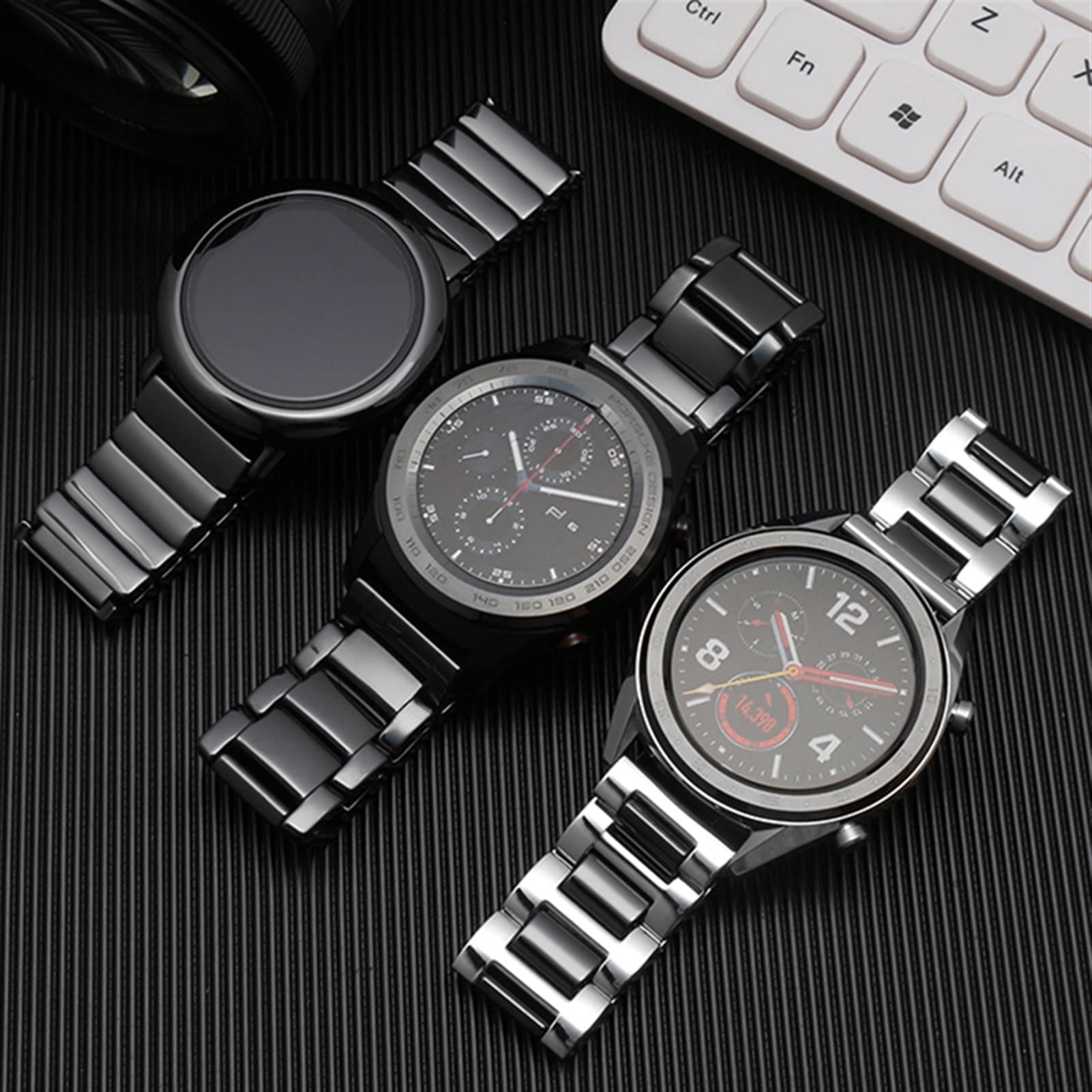 Pasek do smartwatcha 20 mm, 22 mm, ceramiczny pasek do zegarka Samsung Gear S2, S3, S4, zapasowy pasek do Huawei Watch 2 Pro GT2 Magic Bands