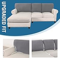 Vista 29 de H.VERSAILTEX 2025 New Sectional Couch Covers 8 Pieces Stretch Sofa Covers for Sectional Sofa Set Separate L Shaped Couch Cover for Both Left/Right