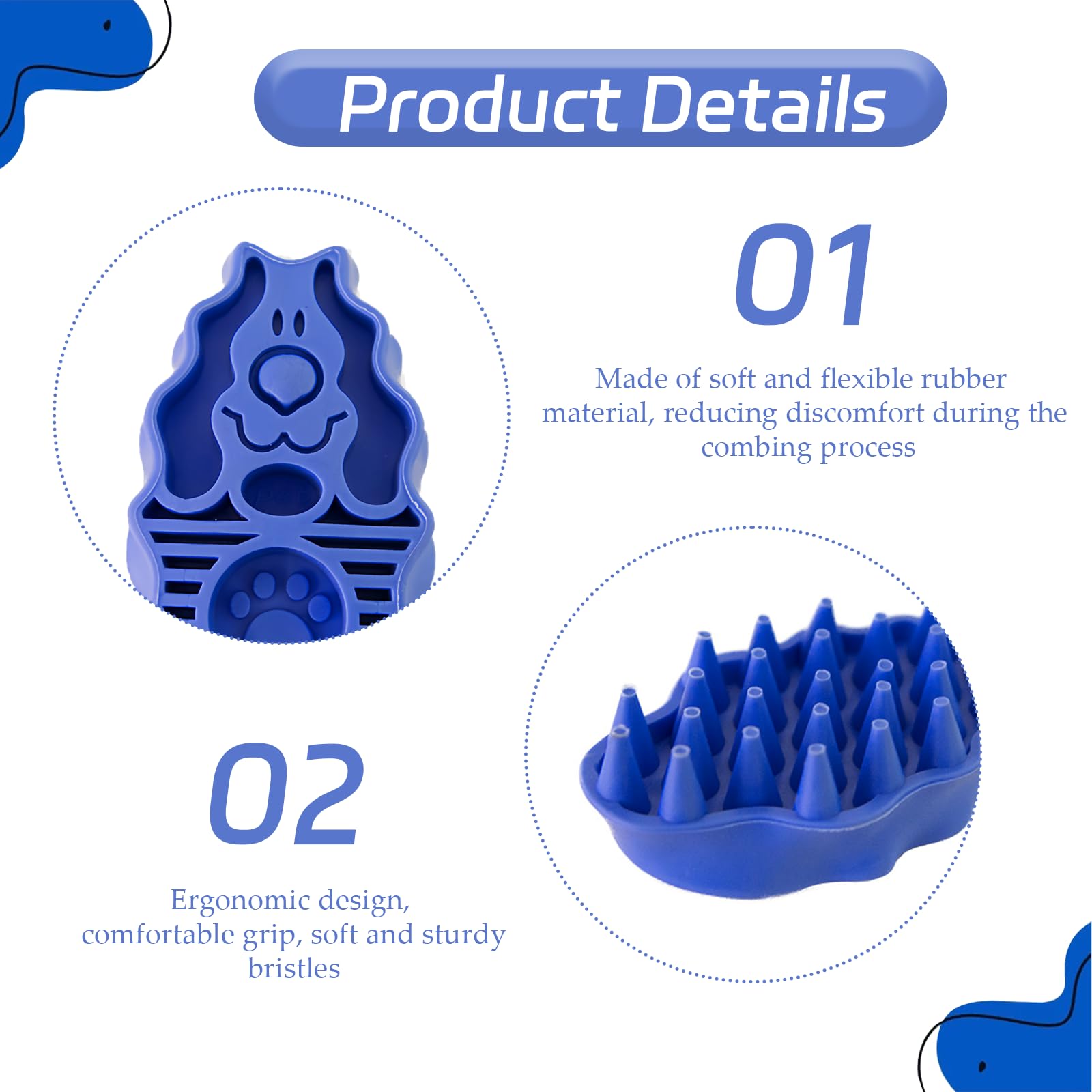 1Pcs Dog Grooming Brushes, Dog Bath Brush, Bath Cleaning, Soft Massage - Image 3