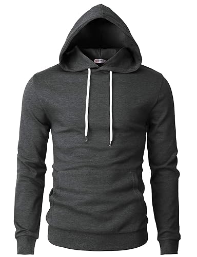 Men's Pullover Hoodie Lightweight Long Sleeve with Kangaroo Pocket Slim