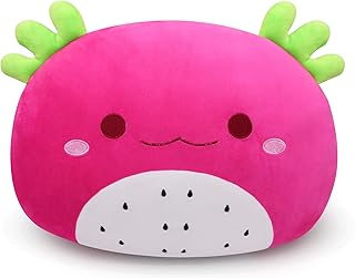 CHUDATOM Axolotl Plush Pillow Toys 13.5'' Soft Cute Pitaya Axolotl Stuffed Animal Axolotl Plushie, Kawaii Pink Axolotl Plu...