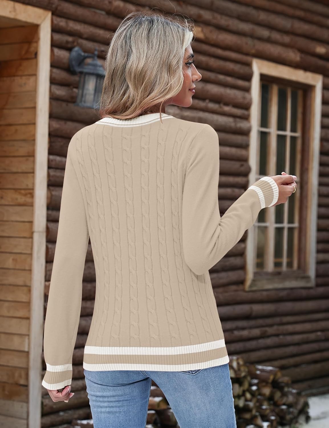 Rapbin Sweaters for Women Long Sleeve Crew Neck Ribbed Knit Pullover Tops Loose Casual Basic Winter Outfits - Image 5