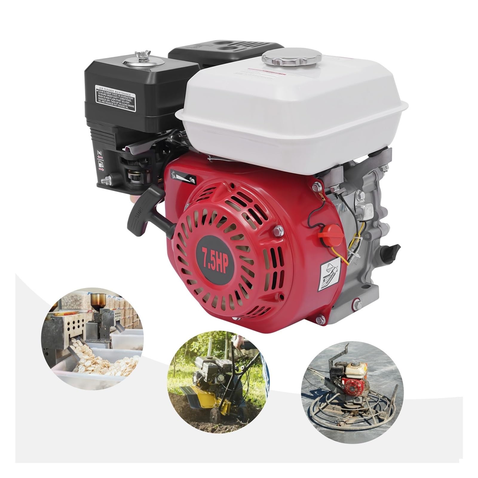 Moteur À Essence 4 Temps 7,5 CV,1 KW Debout De Kart Monocylindre 3,6 L Portable Puissance éLevéE