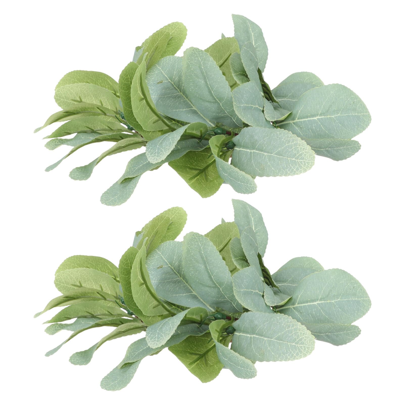 Cabilock Candle Rings Wreaths 2pcs Wedding Candle Rings Green Eucalyptus Leaves Wreaths Artificial Leaf Candle Rings Boho Candle Pillars Holder