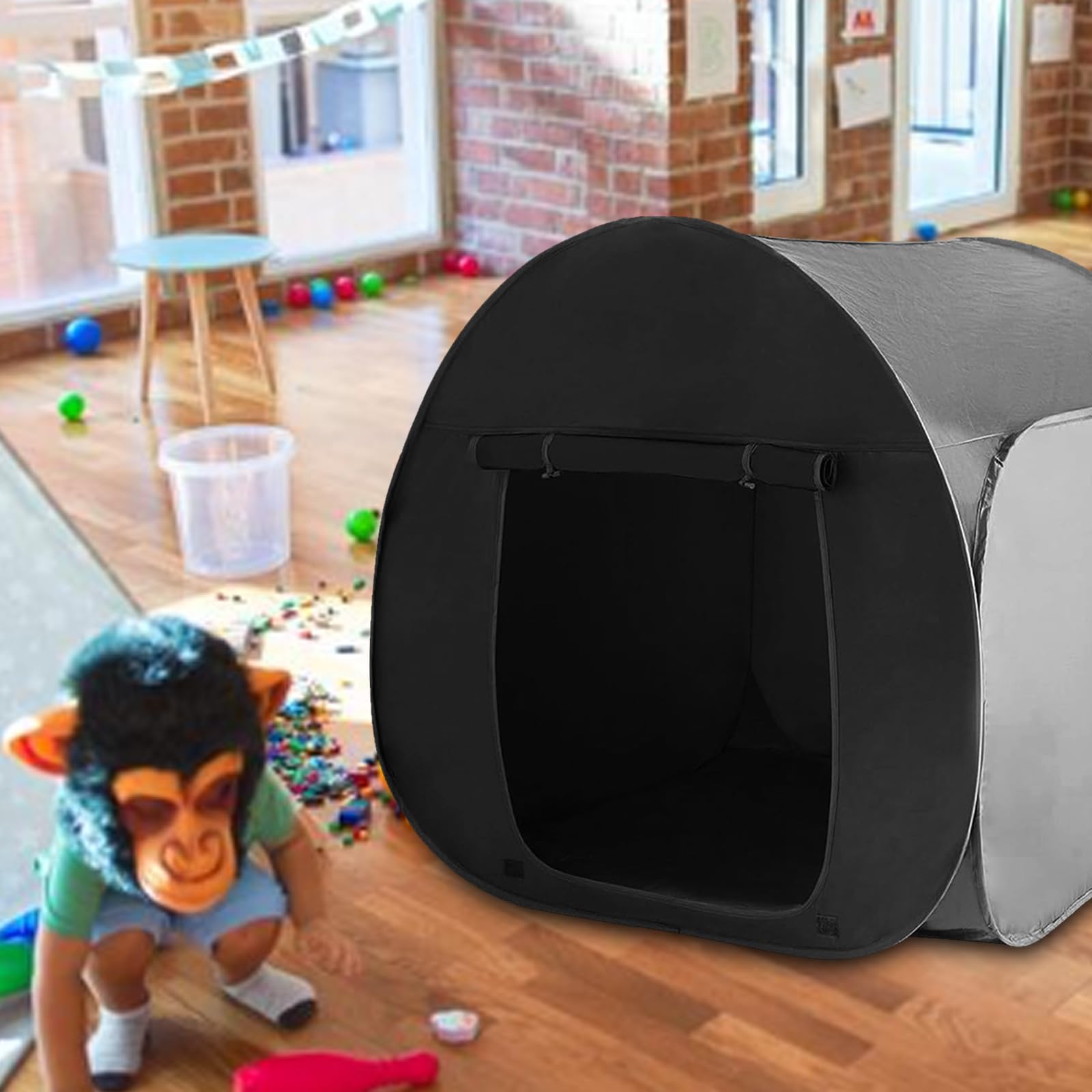 Pop up Spielzelt, Sensorisches Zelt für Kinder zum Spielen Entspannen Hilft bei Angstzuständen Kinderzelt für Drinnen 120cm*120cm*120cm Sensorik Zelt Verdunkelung für Autistische Kinder für Drinnen