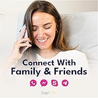 Vista 2 de travSIM Tarjeta SIM prepagada USA Utiliza la red T-Mobile Datos ilimitados a velocidades 4G/5G La tarjeta SIM móvil de EE. UU. tiene llamadas
