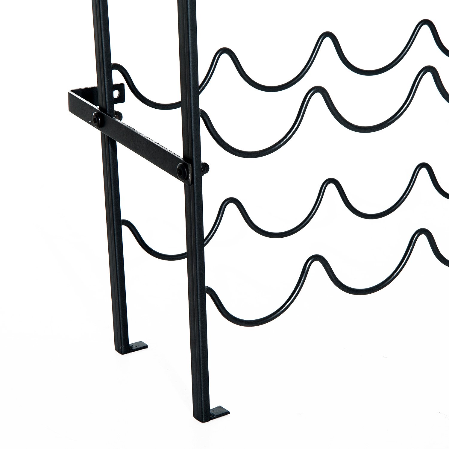 HOMCOM Botellero para 60 Botellas de Vino, Soporte para Pared, Metal, Color Negro