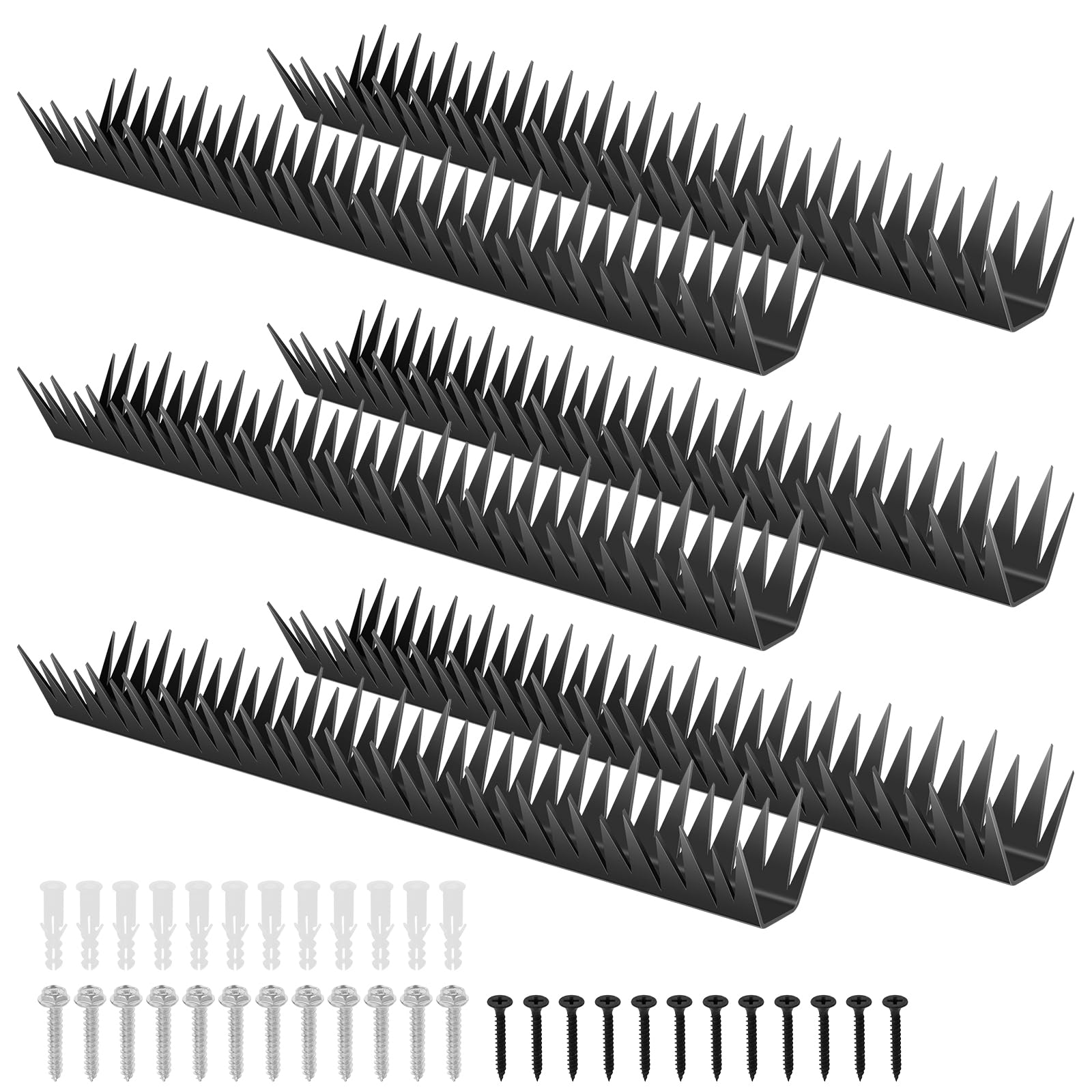 6Pcs Fence Spikes Anti Climb Security Spikes 40cm Heavy Duty Metal Outdoor Walls Anti Intruder Device Bird Cat Repellent for Fence Roofs Wall Home