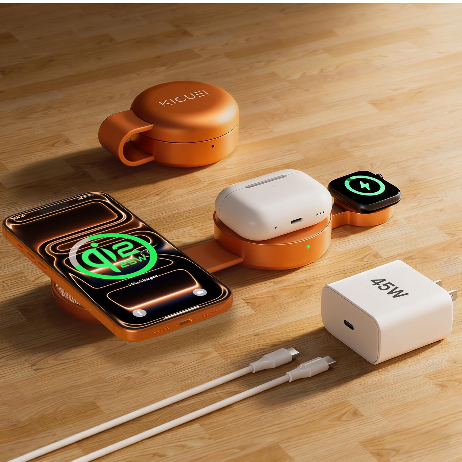 KICUEI Foldable 3-in-1 Charging Pad