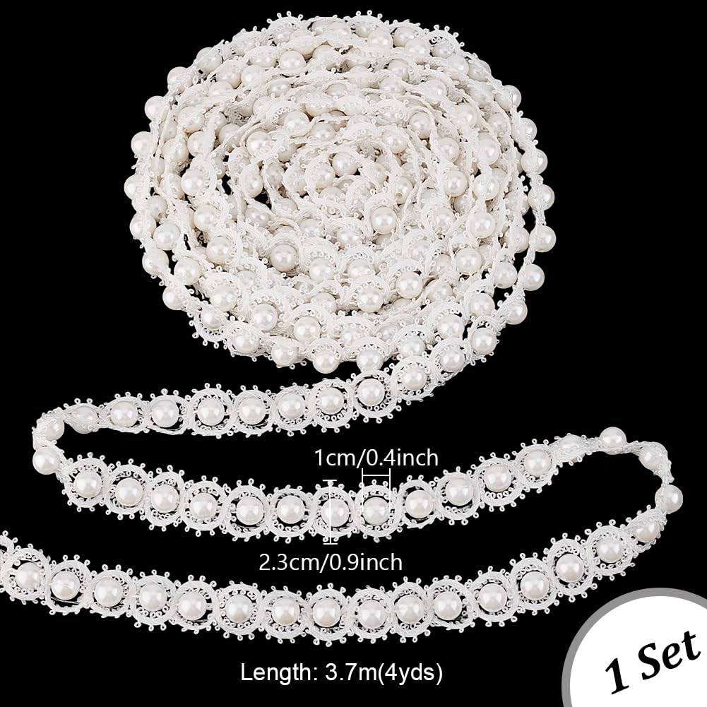 Amazon.com: PH PandaHall 4 Yards Pearls Lace Ribbon, 7/8 inch