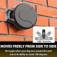 Vista 6 de 30FT Wall Mount Retractable Dog Tie Out Cable - 180° Swivel & 360° Tangle-Free Design, Perfect for Yard, Picnics & Camping Heavy Duty Steel Cable