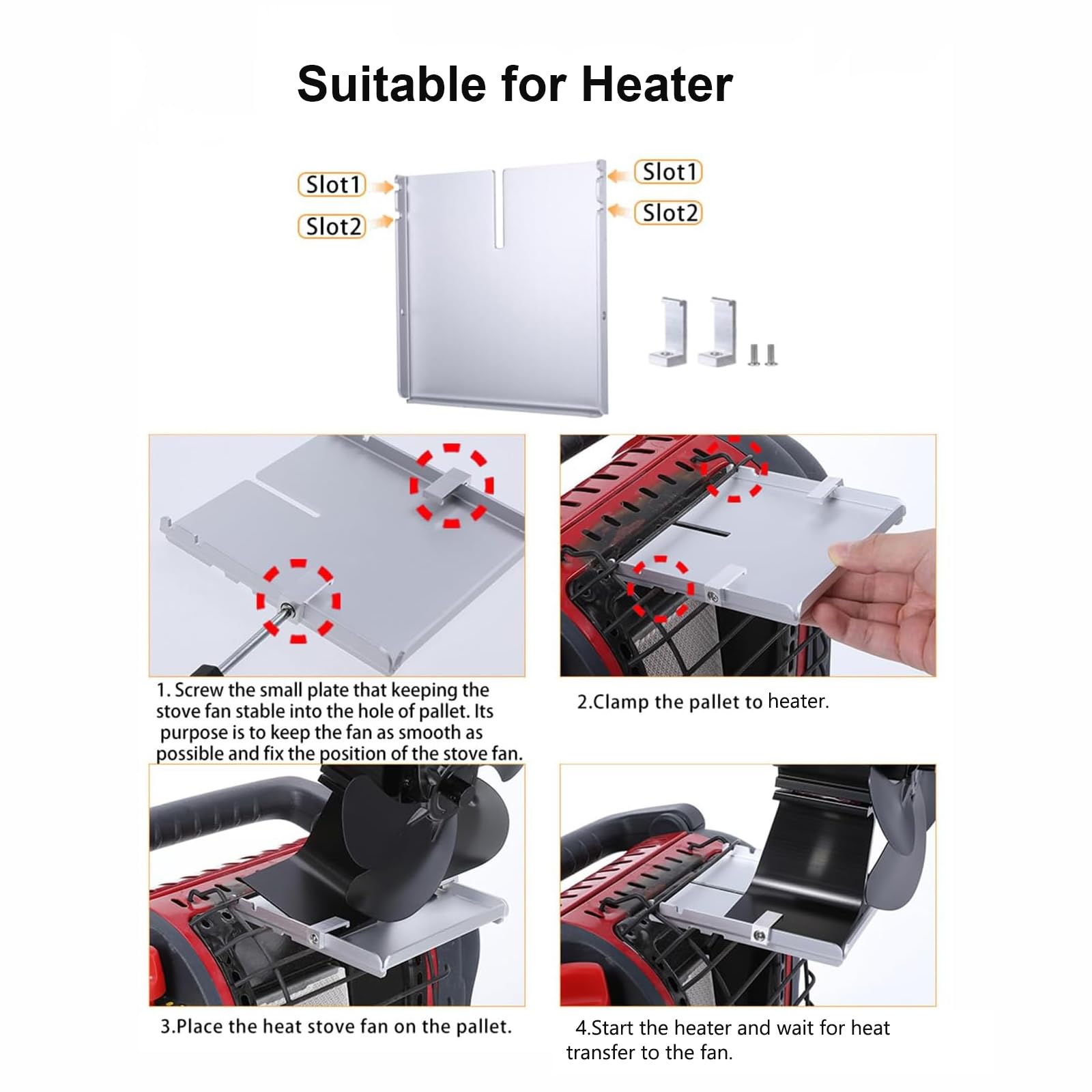 Ventilador de estufa de leña compatible con calentador Buddy, ventilador de chimenea alimentado por calor con soporte compatible con Mr Heater, quemador de troncos de propano, accesorio de estufa de