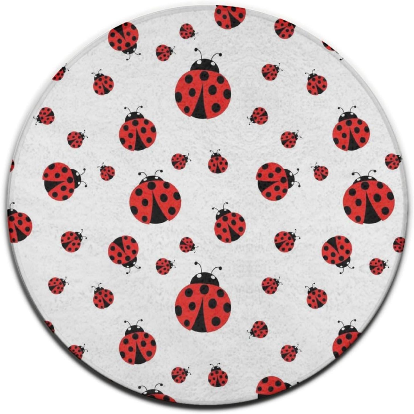 Area Bath Rug Water Absorbent and Non-Slip Kitchen Bedroom Under Sofa Desk Compatible with Ladybug Red Black Dots White Area Rug Super Cozy for Bathroom/Bedroom/Living Room