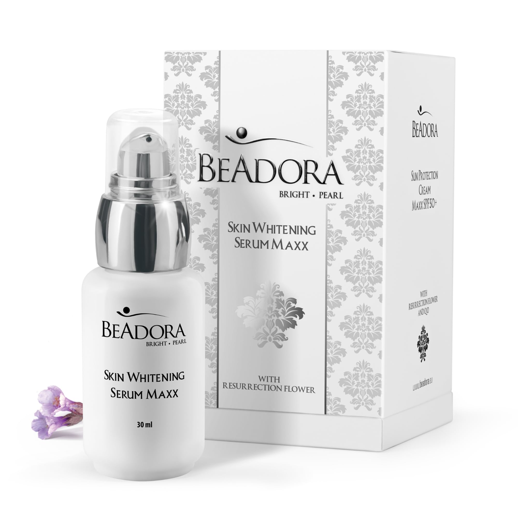 BeAdora Bright Pearl rozjaśniające serum do twarzy Maxx z niacynamidem, alfa arbutyna, chromabright | krem na dzień i na noc | pielęgnacja twarzy przeciw plamom pigmentowym, serum
