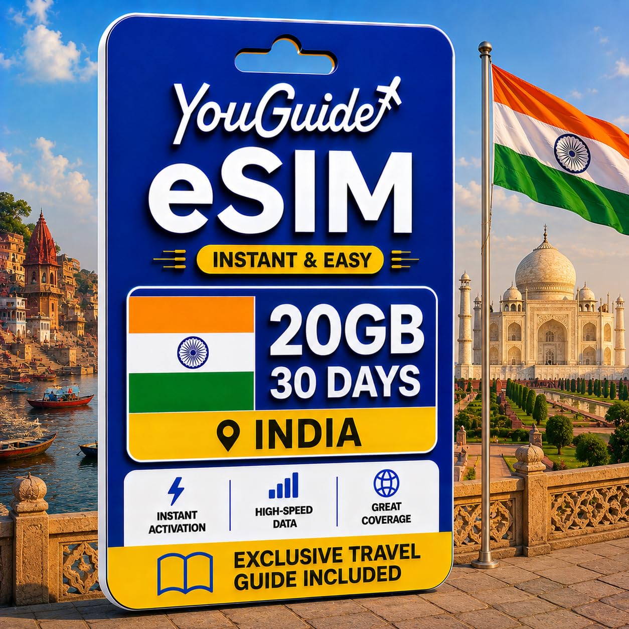 India eSIM 20 Go 30 Jours