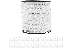 Mandala Crafts White Braid Trim with Elastic Button Loops