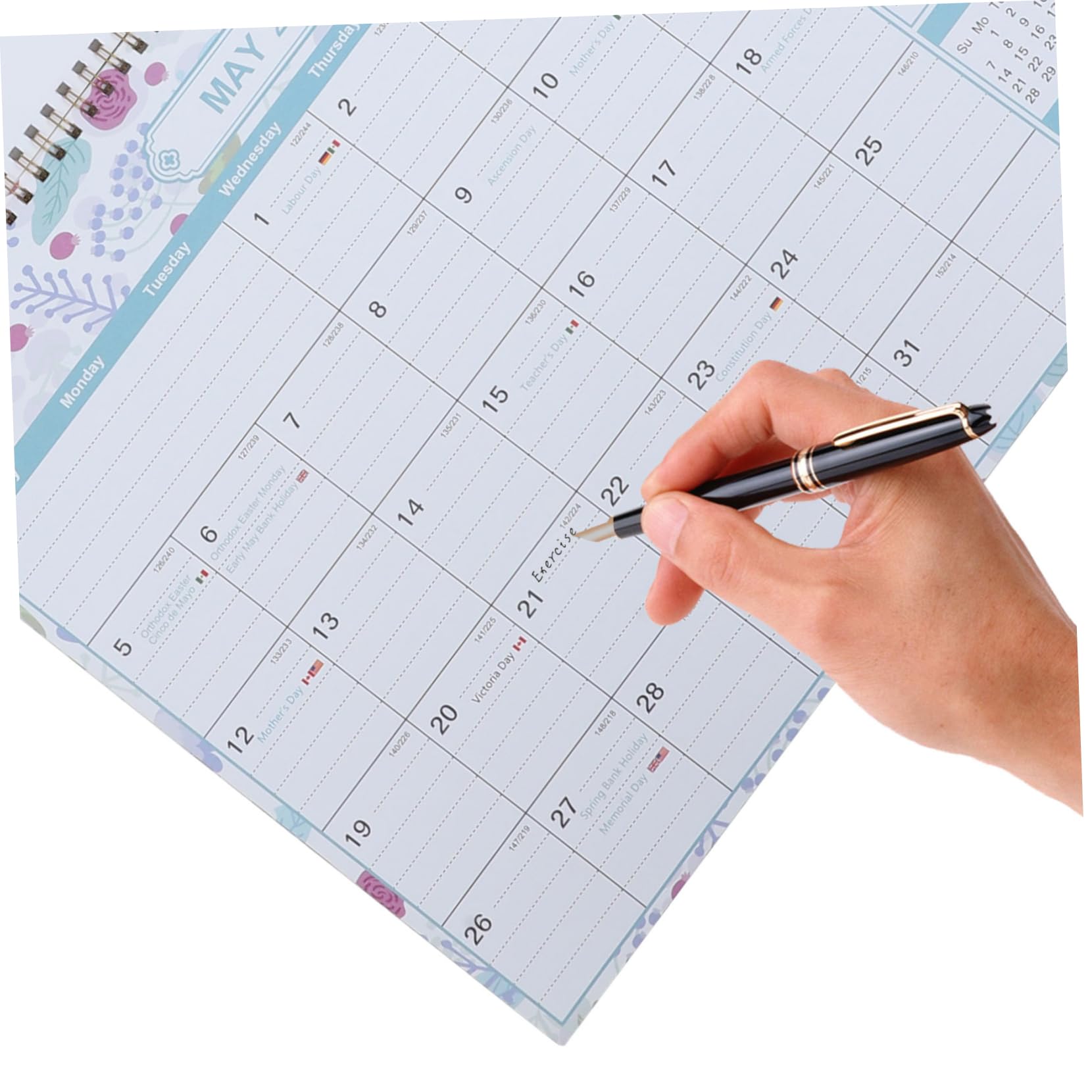 Tofficu 4stücke Hängender Monatskalender Für Zuhause Und Büro Monate Englischer Wandkalender Mit Klaren Druckseiten Für Notizen Feiertage Und Planung Vielseitig Einsetzbar Für Schule