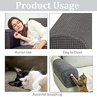 Vista 13 de Fundas para reposabrazos de sofá, fundas para reposabrazos con bolsillo, protector elástico para reposabrazos de sofá, fundas extraíbles