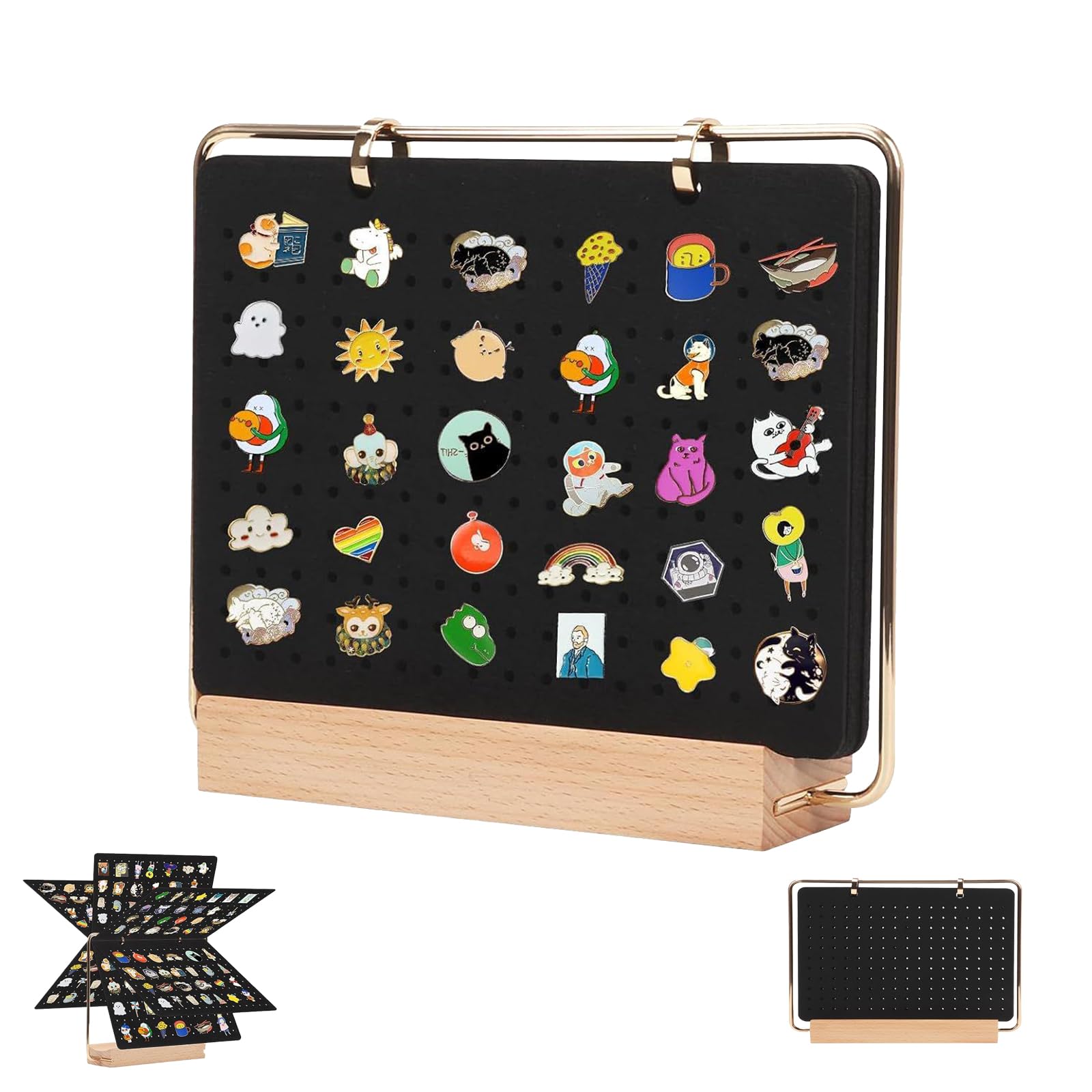Pin Display Organiser, Pins and Enamel Pins Display Solution, Collection Organisation for pin Badges and Magnetic pins Holder, Dimensions 23.4 x 5.8 x 21.6 cm ﻿