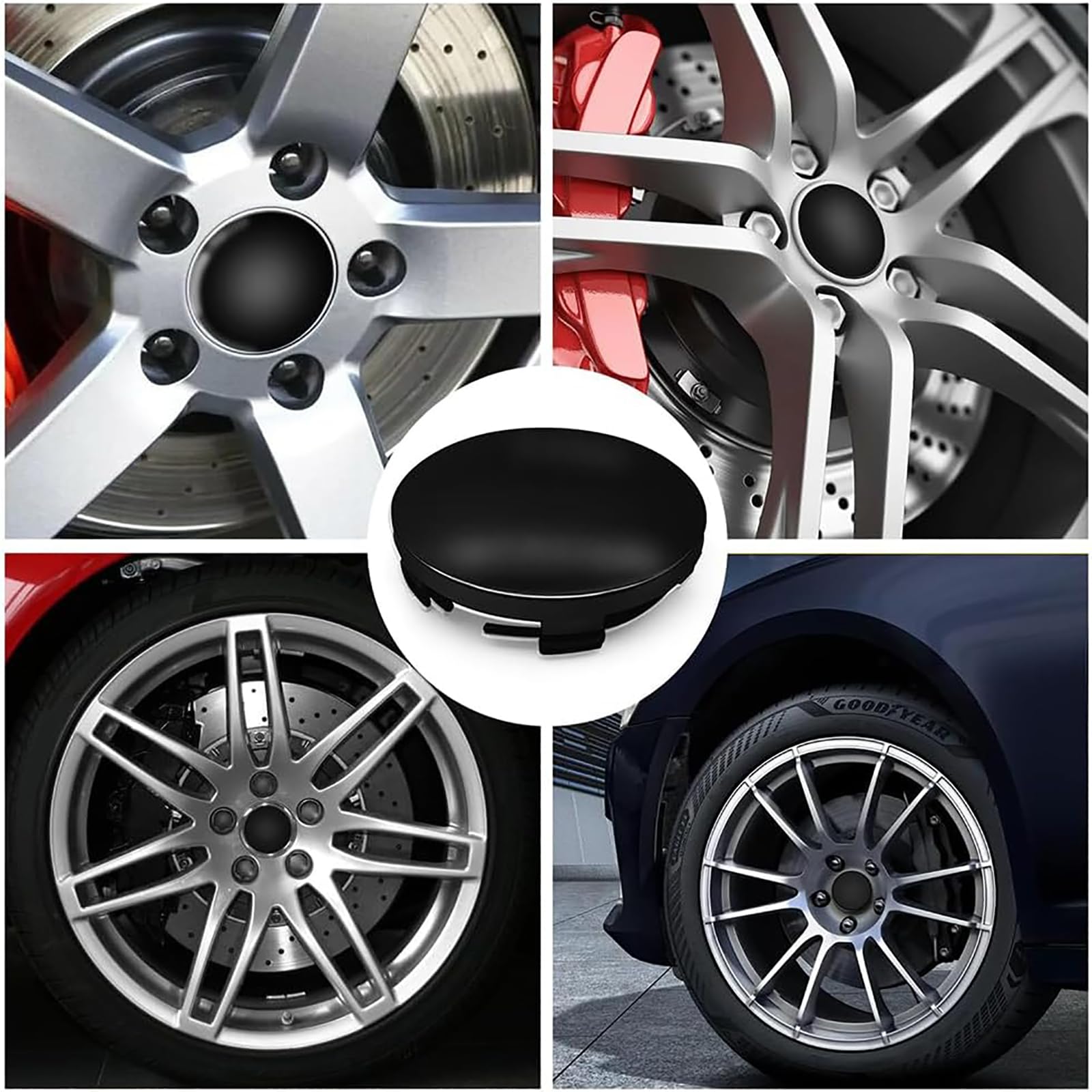 Set 4 Coprimozzi Smart Fortwo/Forfour 60mm - Tappi Cerchioni Neri - Foto 2