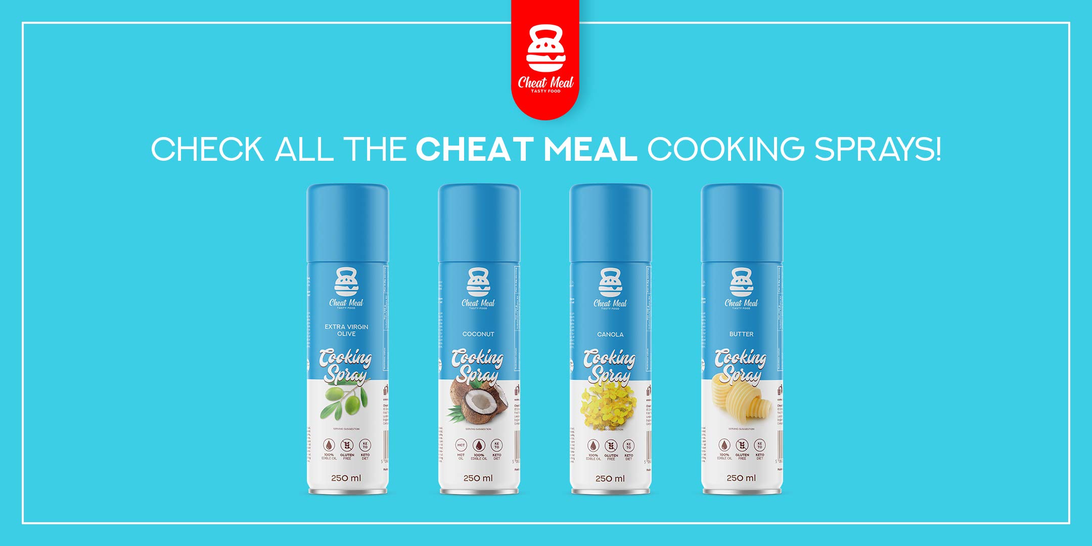 Cheat Meal Aerosol para cocinar - 1 pieza x 250 ml - Adecuado para la dieta ceto - Aerosol de aceite dietético (Extra Virgin Olive Oil)