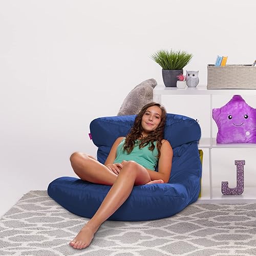 Miniatura 858 de Posh Creations Puf estructurado cómodo para jugar, leer y ver la televisión, Malibu Lounge, tela de lona para colorear, criaturas Criaturas de tela