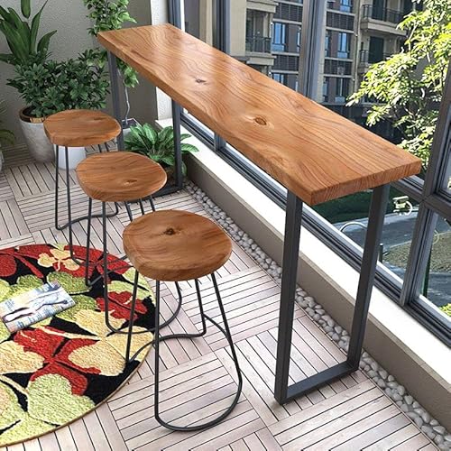 Craftthink Bar Table, Narrow Long Wood Pub Table Rectangular Kitchen Dining Table Coffee Table, Footrest Counter Height Table For Narrow Space Living Room, Only Table 94.5" L X 15.7" W X 41.3" H #TOP1