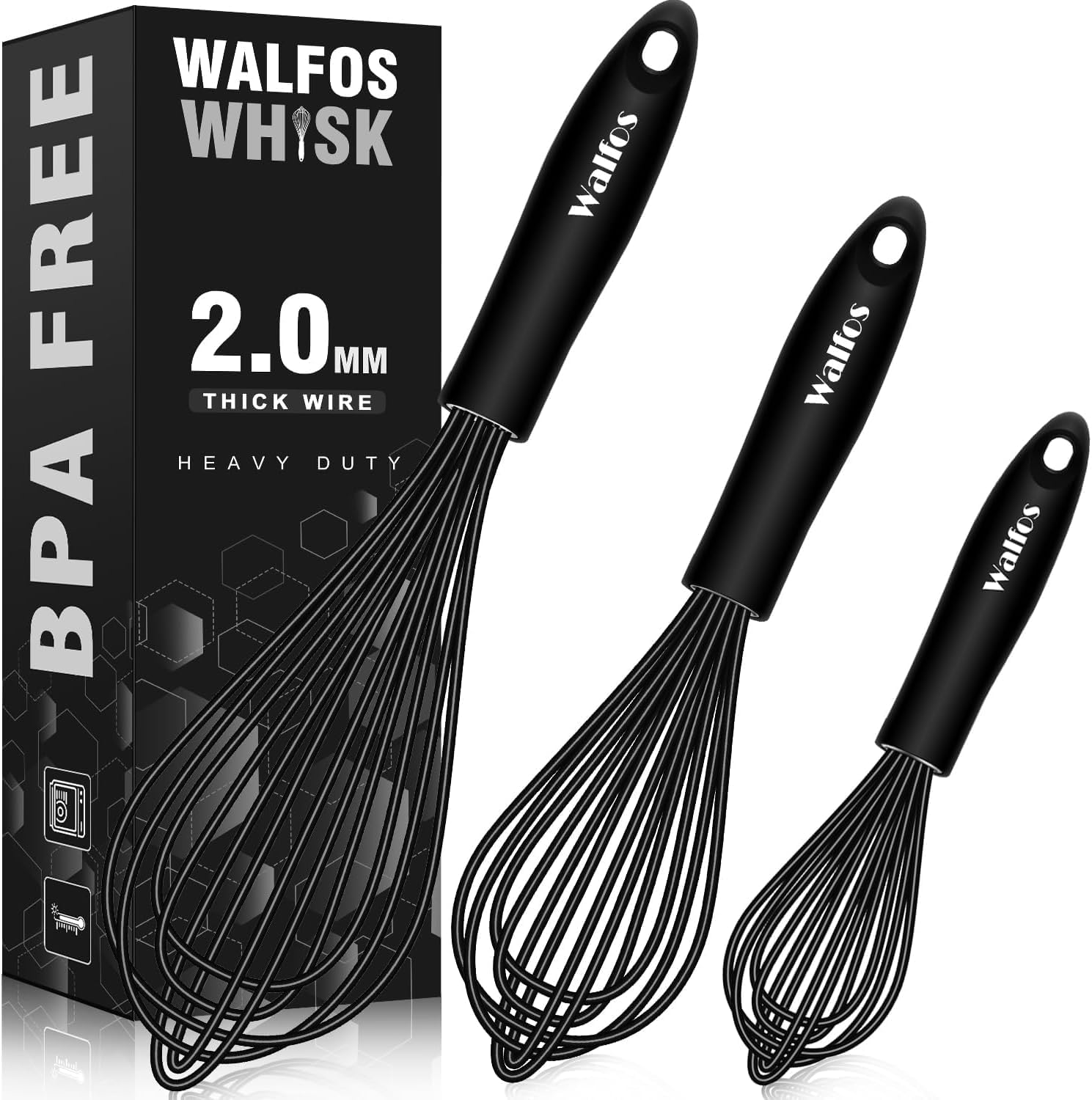 3pcs Silicone Whisk