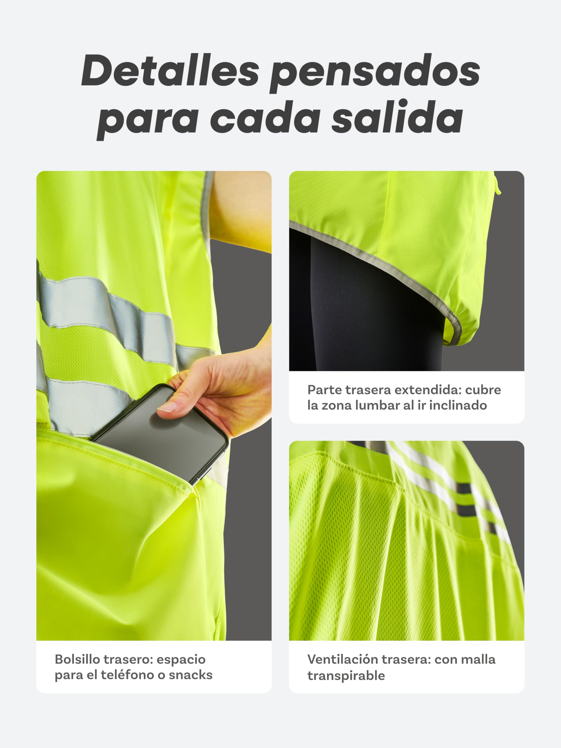 Prowiste Chaleco Reflectante Ciclismo Mujeres y Hombres – Alta Visibilidad en Amarillo Neón con Bandas Reflectantes – Transpirable (Malla) – Con Bolsillo Trasero