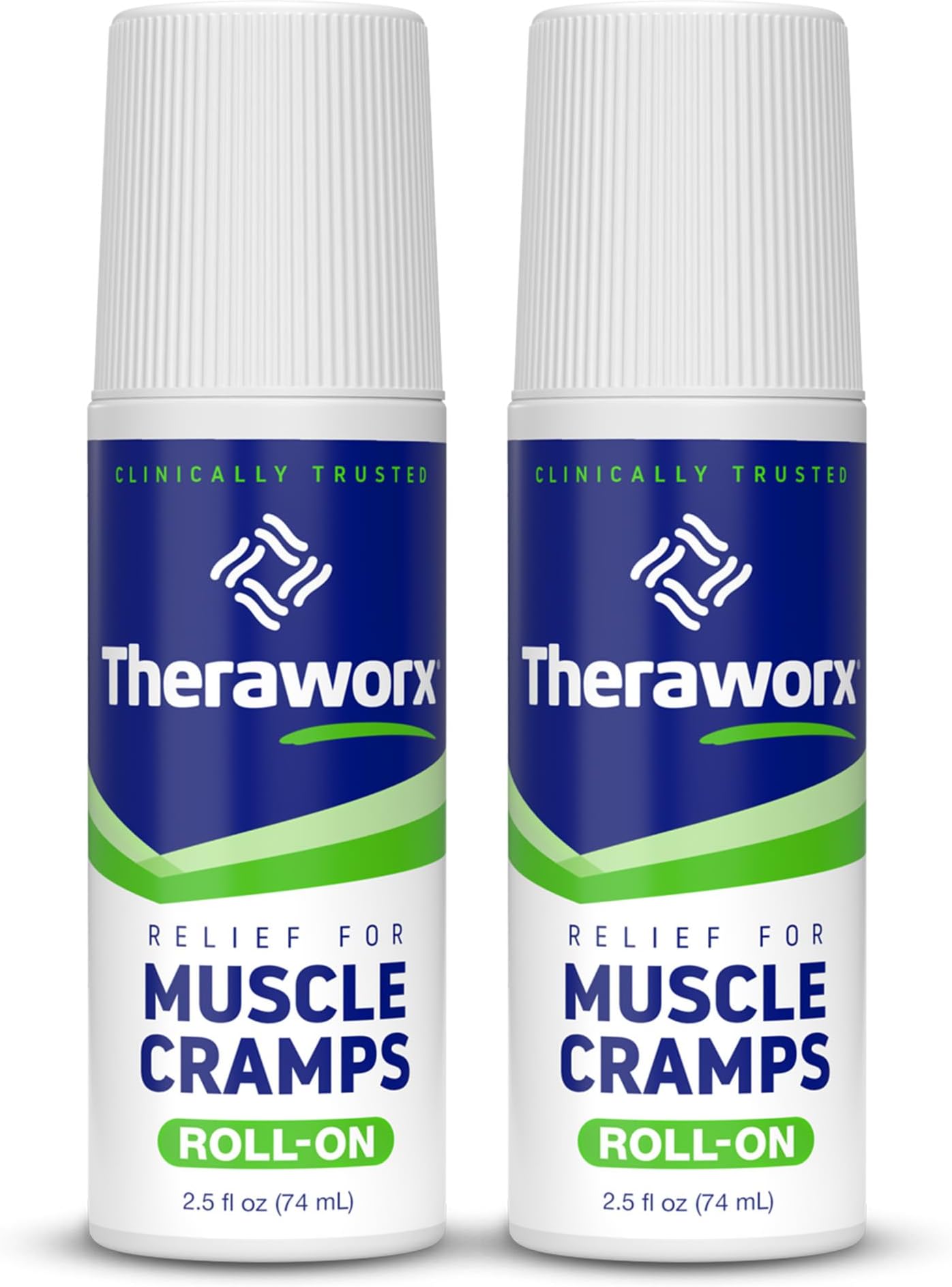 Relief for Muscle Cramps Roll-On Fast-Acting Muscle Spasm, Leg Soreness with Magnesium Sulfate - 2.5 oz - 2 Count